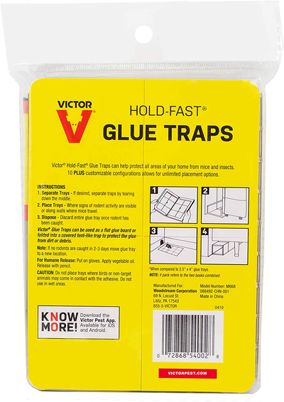 Victor M668 Hold-Fast Mouse Glue Traps,Black