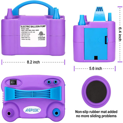 Electric Air Balloon Pump, 110V 600W Portable Dual Nozzle Inflator Blower for Party Decorations