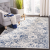 Safavieh Madison Collection MAD611C Boho Chic Floral Medallion Trellis Distressed Non-Shedding Stain Resistant Living Room Bedroom Area Rug, 3' x 5', White / Royal Blue