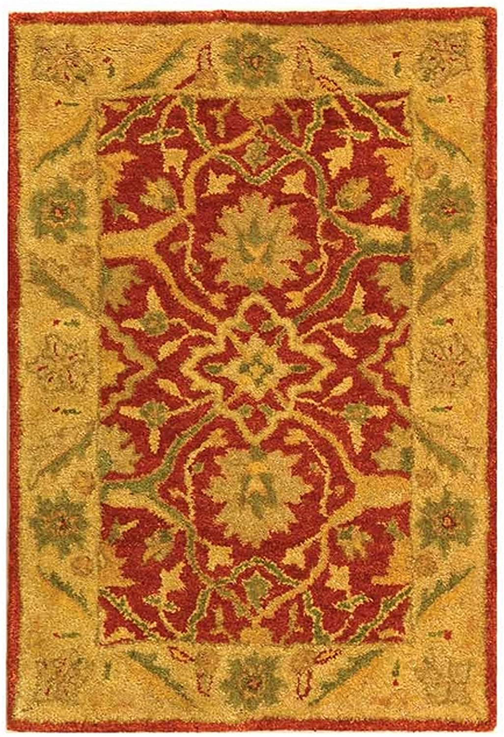 Safavieh Antiquity Collection AT14C Handmade Traditional Oriental Premium Wool Accent Rug, 2' x 3', Rust