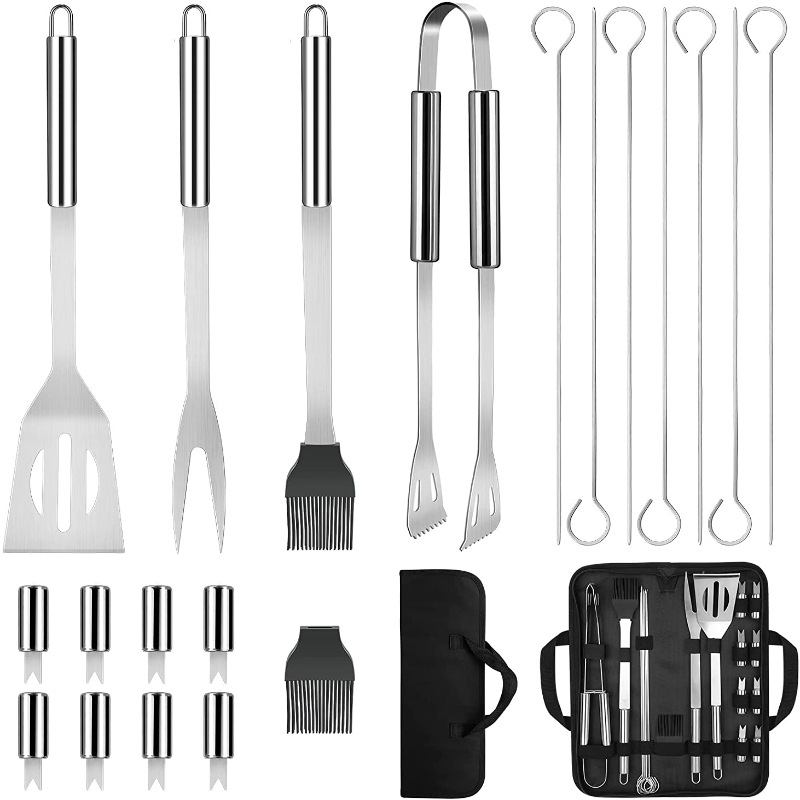 20 Piece Stainless Steel BBQ Grill Tools Set