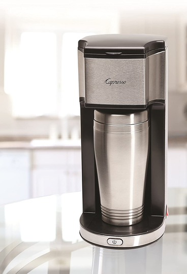 Capresso 425 On-the-Go Personal Coffee Maker, Silver/Black