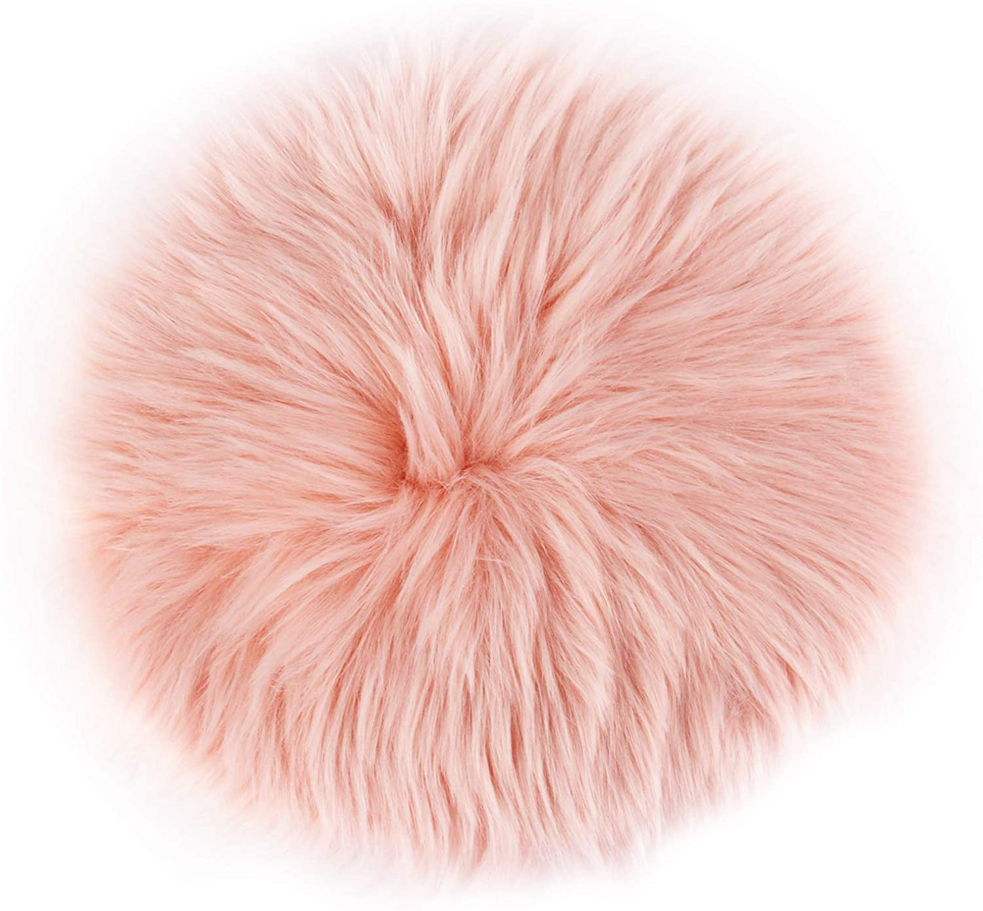 sansheng 12inches Mini Pile Round Faux Sheepskin Fur Area Rug Size Fit for Photographing Background of Jewellery(White)