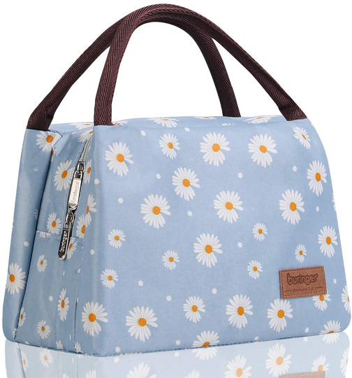 Buringer Reusable Insulated Lunch Bag Cooler Tote Box Meal Prep for Men & Women Work Picnic or Travel (Flying Flowers)