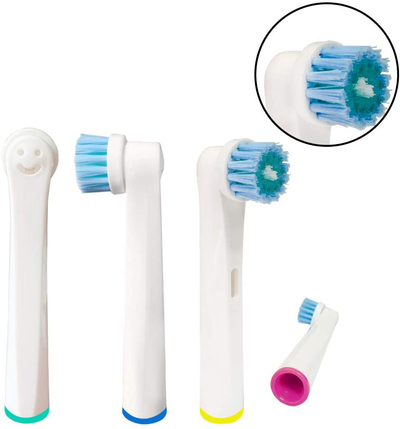 Multi-Pack Electric Toothbrush Head Replacements Compatible with Oral B Braun, Round Heads & Soft Bristles