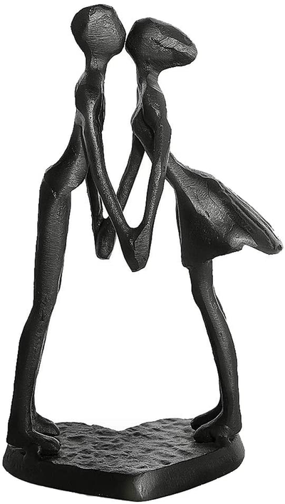 Dreamseden Affectionate Couple Art Iron Sculpture, Passionate Kiss