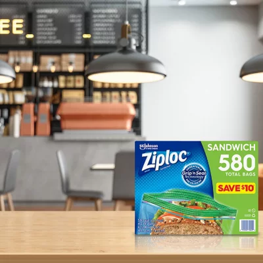 580 Count Ziploc Sandwich Bag 6.5" x 6"