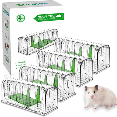 Thanos Mouse Traps Mice Traps for House Original Humane Mouse Traps Smart No Kill Catch and Release Kids/Pets Safe Best Indoor/Outdoor Mousetrap Catcher Reusable for Mice/Rodent Capture Cage 2 or 4 Pack
