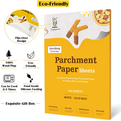 katbite 200Pcs 9x13 inch Heavy Duty Parchment Paper Sheets, Precut Parchment Paper for Quarter Sheet Pans Liners, Baking Cookies, Bread, Meat, Pizza, Toaster Oven (9"x13")