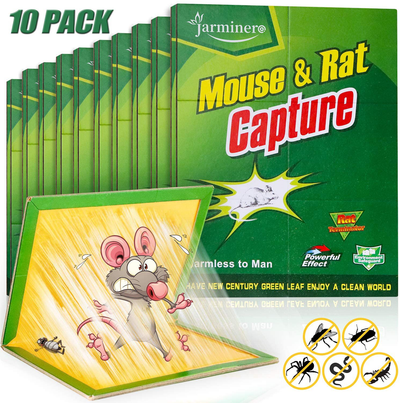 Mouse Traps, Humane Mouse Glue Trap, 10 PCS Rat/Mice Traps Sticky Pad Boards Strongly Adhesive Mouse Traps That Work No See Kill for House Indoor Outdoor Pet Safe