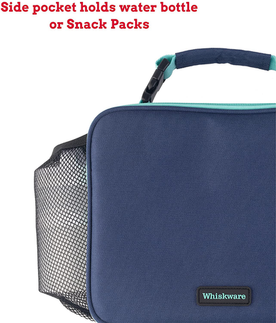 Whiskware Insulated Soft Cooler Lunch Box for School, Work, and Travel, One Size, Navy