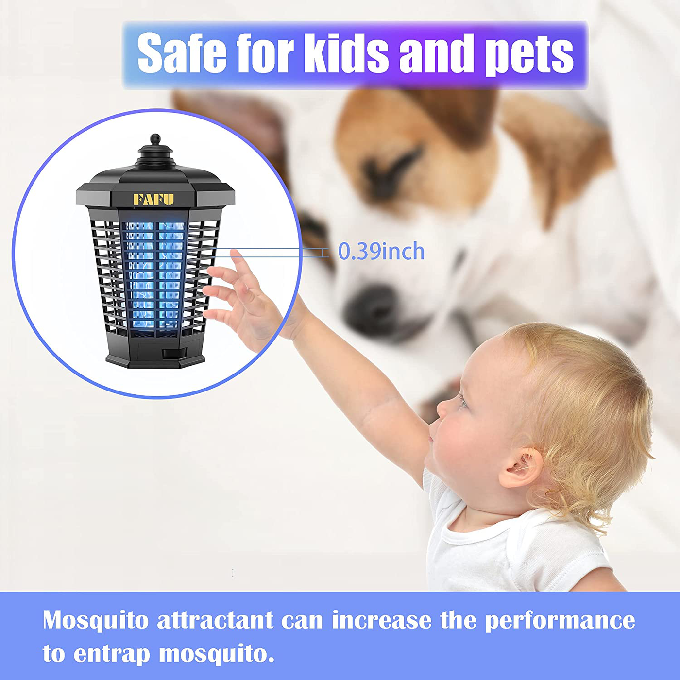 Bug Zapper, Outdoor Mosquito Killer, 18W 4200V High Powered Electronic Mosquito Zapper Fly Zapper,Insect Fly Trap Indoor, Mosquito Traps for Garden Patio, Backyard,Home