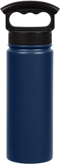 FIFTY/FIFTY Double Wall Vacuum Insulated Water Bottle, Stainless Steel, Wide Mouth with Three Finger Cap
