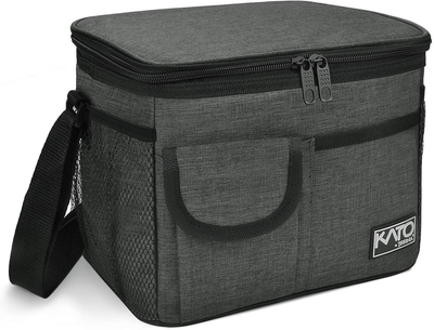 Insulated Lunch Box for Women Men, Leakproof Thermal Reusable Lunch Bag with 4 Pockets for Adult & Kids, Lunch Bag Cooler Tote for Office Work by Tirrinia, Black