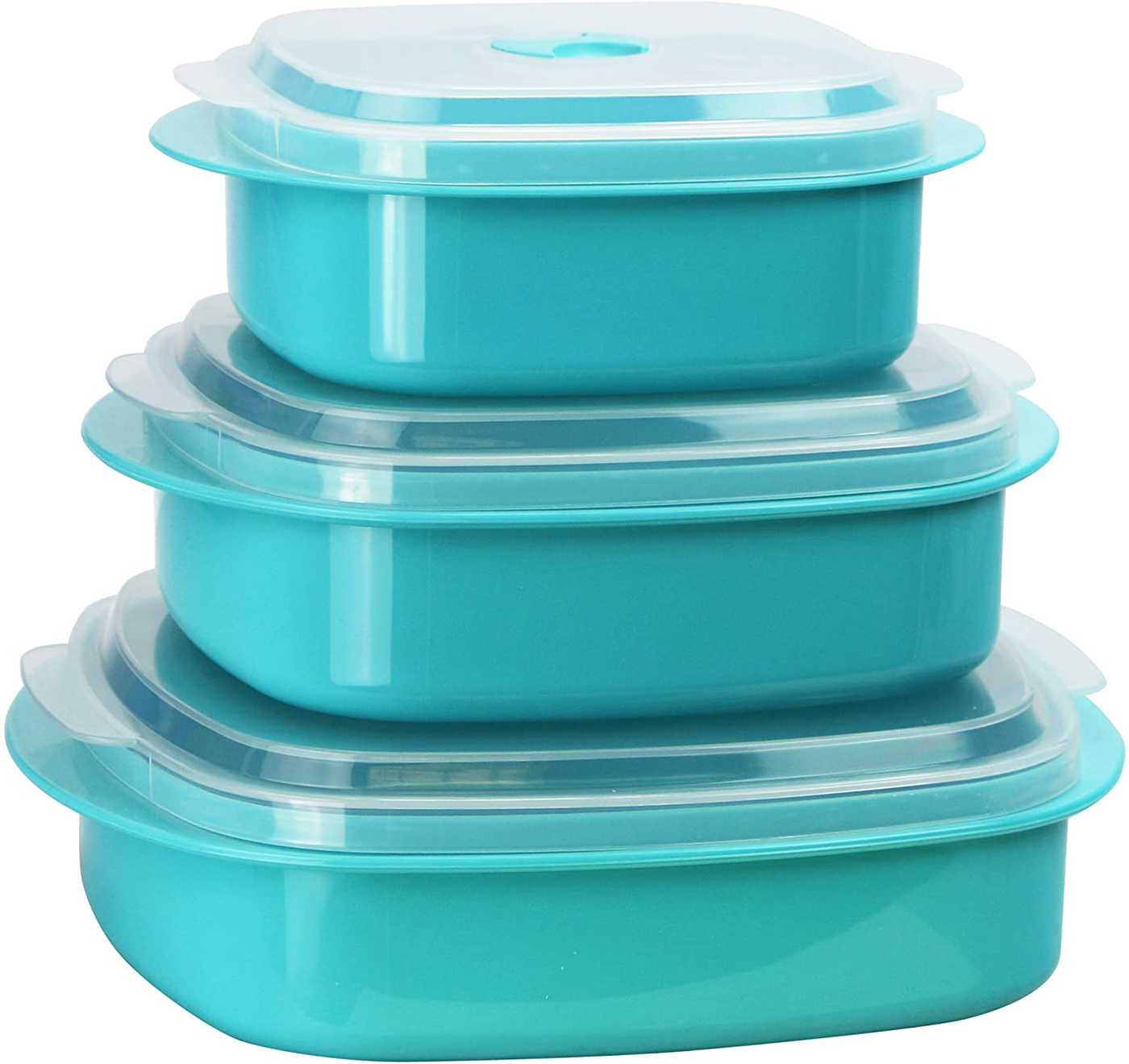 Calypso Basics by Reston Lloyd 6-Piece Microwave Cookware, Steamer and Storage Set, Turquoise