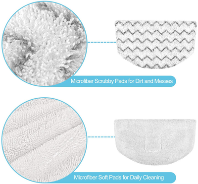 Bissell Steam Mop Pads 8pk Replacement/Washable/Reusable Compatible with Bissell Steam Mop 1940/1440/1544/1806/2075 Series, Model 19402/19404/19408/19409/1940a/1940f/1940q/1940t/1940w/B0006/B0017