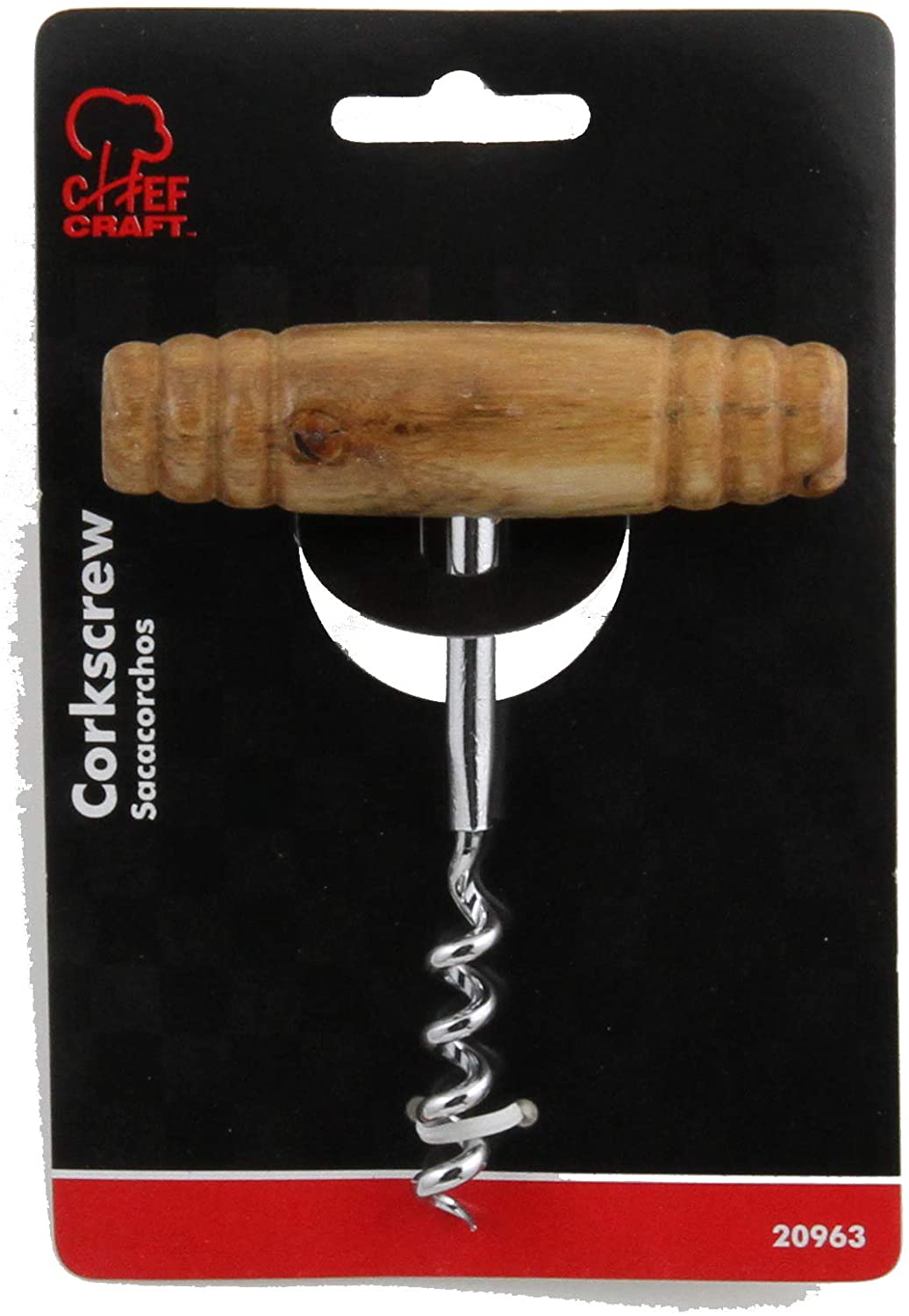 Chef Craft Select Travel Corkscrew, 6 inch, White