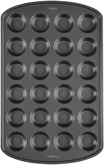Wilton Perfect Results Premium Non-Stick Mini Muffin Pan & Mini Cupcake Pan, 24-Cavity, Steel