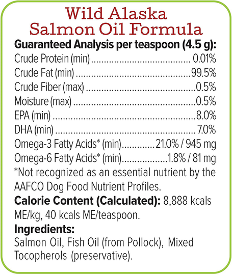 Alaska Naturals - Wild Salmon Oil Formula for Dogs - Omega-3 with DHA and EPA - Nutritional Supplement for Healthy Skin, Shiny Coat - Reduces Shedding - No Artificial Additives - 8oz Pump Bottle…