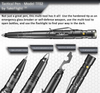 Tactical Pen Survival Gear – LED Tactical Flashlight Multi Tool – Rugged, Lightweight EDC Pen Survival Tool – Glass Breaker, Bottle Opener, Screwdriver, Gift Boxed (Black-Card)