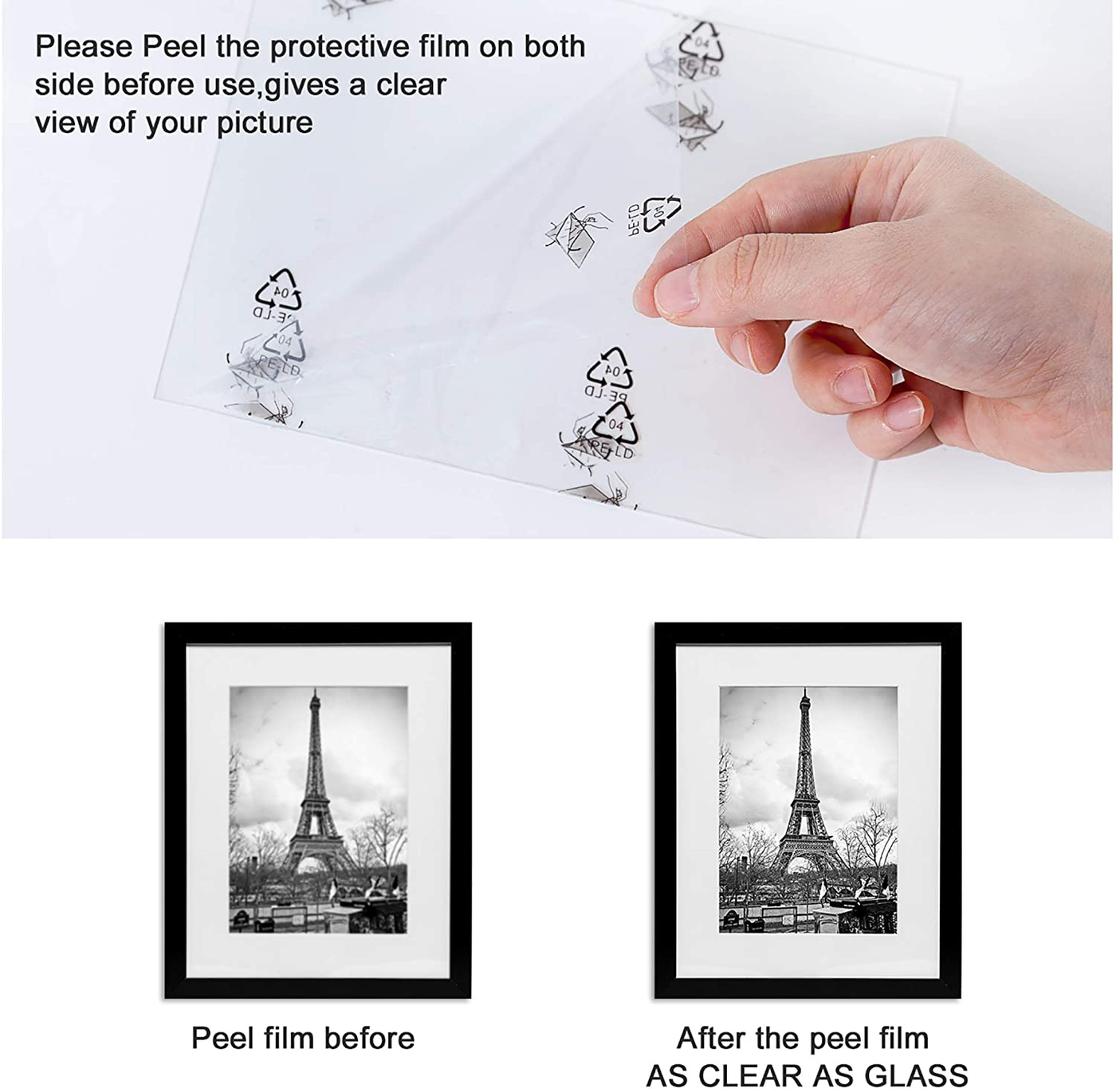 upsimples 9x12 Picture Frame Set of 5,Display Pictures 6x8 with Mat or 9x12 Without Mat,Wall Gallery Photo Frames,Gold