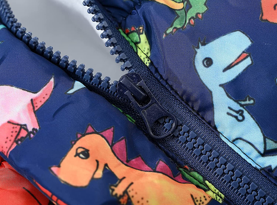 UWBACK Winter Coat for Girls Hooded Floral Print Kids Warm Cotton Parka