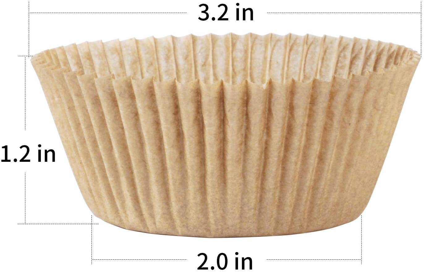 Caperci Standard White Cupcake Liners 500 Count, No Smell, Food Grade & Grease-Proof Baking Cups Paper