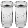 Ball 24 oz Jar, Wide mouth, 24 ounce (Pack of 2),Clear