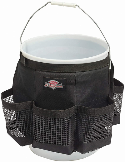 Auto Boss Wash Boss Organizer for a 5 Gallon Bucket, with Fast-Drying, Exterior Mesh Pockets for Car Wash Supplies