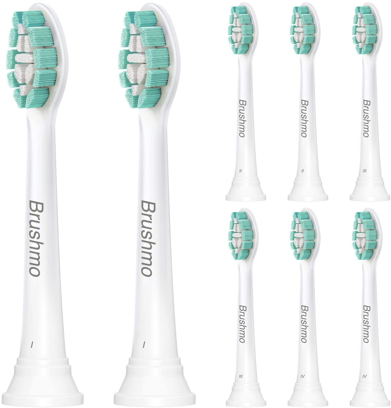 Brushmo Replacement Toothbrush Heads Compatible with Sonicare Electric Toothbrush 8 Pack