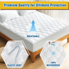 Waterproof Mattress Pad for California King Size Bed, Breathable Cal King Mattress Protector with 6-18 inches Deep Pocket, Quilted Alternative Hollow Cotton Filling Mattress Cover, White