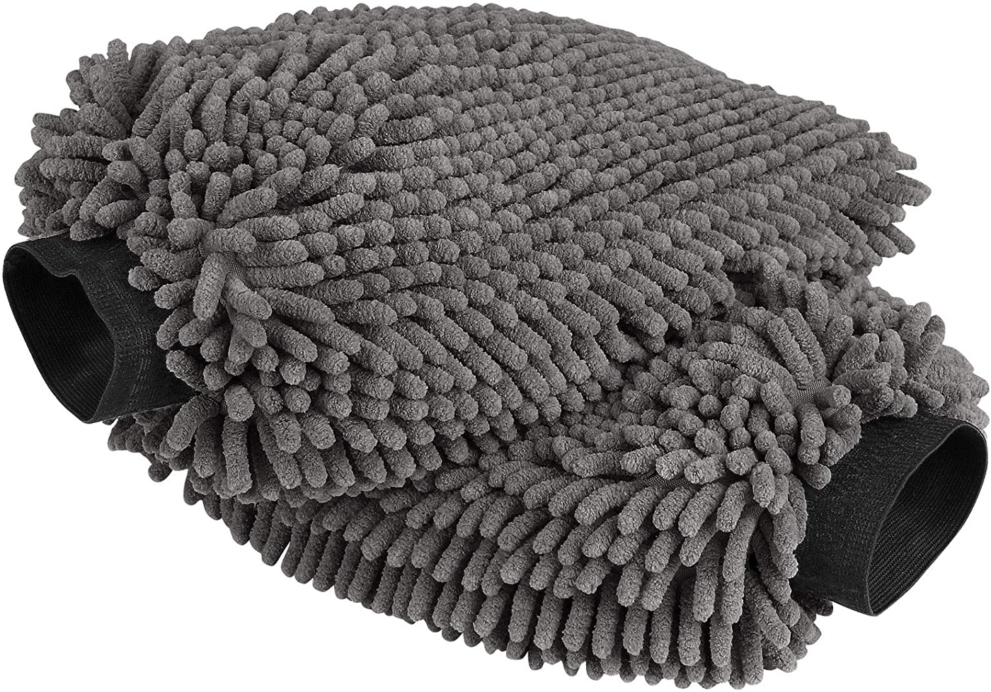 AIDEA Car Wash Mitt Microfiber, 2PK-Scratch & Lint Free, Premium Chenille Microfiber Wash Mitt-Green Regular Size (7.12''X10.14'')