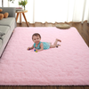 RUGICI Modern Indoor Fluffy Area Rug Ultra Soft Plush Bedroom Carpet, Shag Velvet Rug for Kid Girl Dorm Living Room, Cute Furry Shaggy Long Hair Nursery Rug Home Decor Kid Play Mats, 6x9 Feet Pink