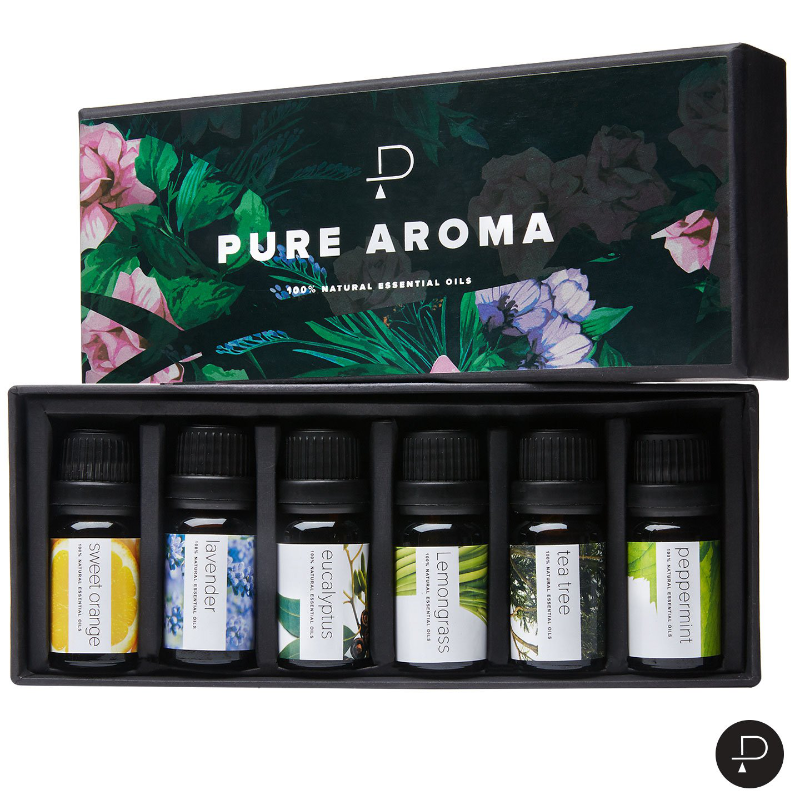 6 Pack 10ML 100% Pure Therapeutic Grade Oils Kit- By PURE AROMA 