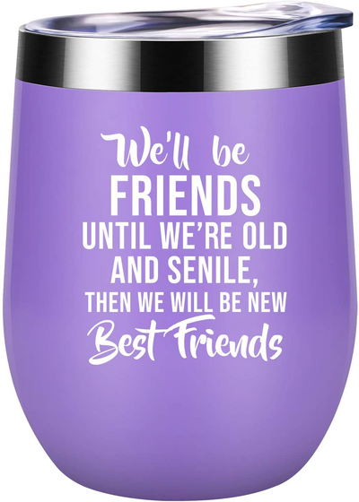 Friendship Gifts for Women - Christmas, Birthday Gifts for Best Friend - Friend Gifts for Women, BFF Gifts - Unusual Gifts for Friends Female, Unbiological Soul Sister, Bestie - Coolife Wine Tumbler