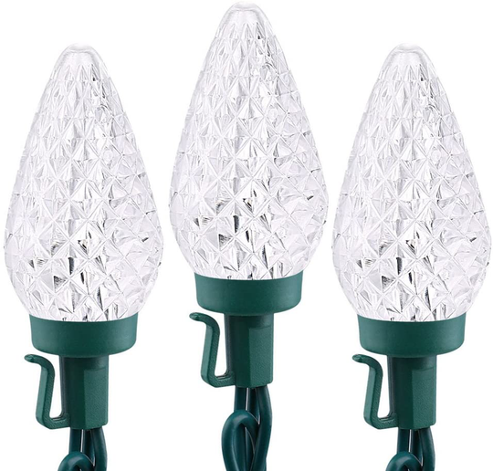 Brizled C9 Green St Patricks Day Lights, 16ft 25 LED Faceted String Lights, Connectable 120V UL Certified Christmas Lights, Indoor Outdoor Decorative Lights for Party, Easter, Patio, Garden, Holiday