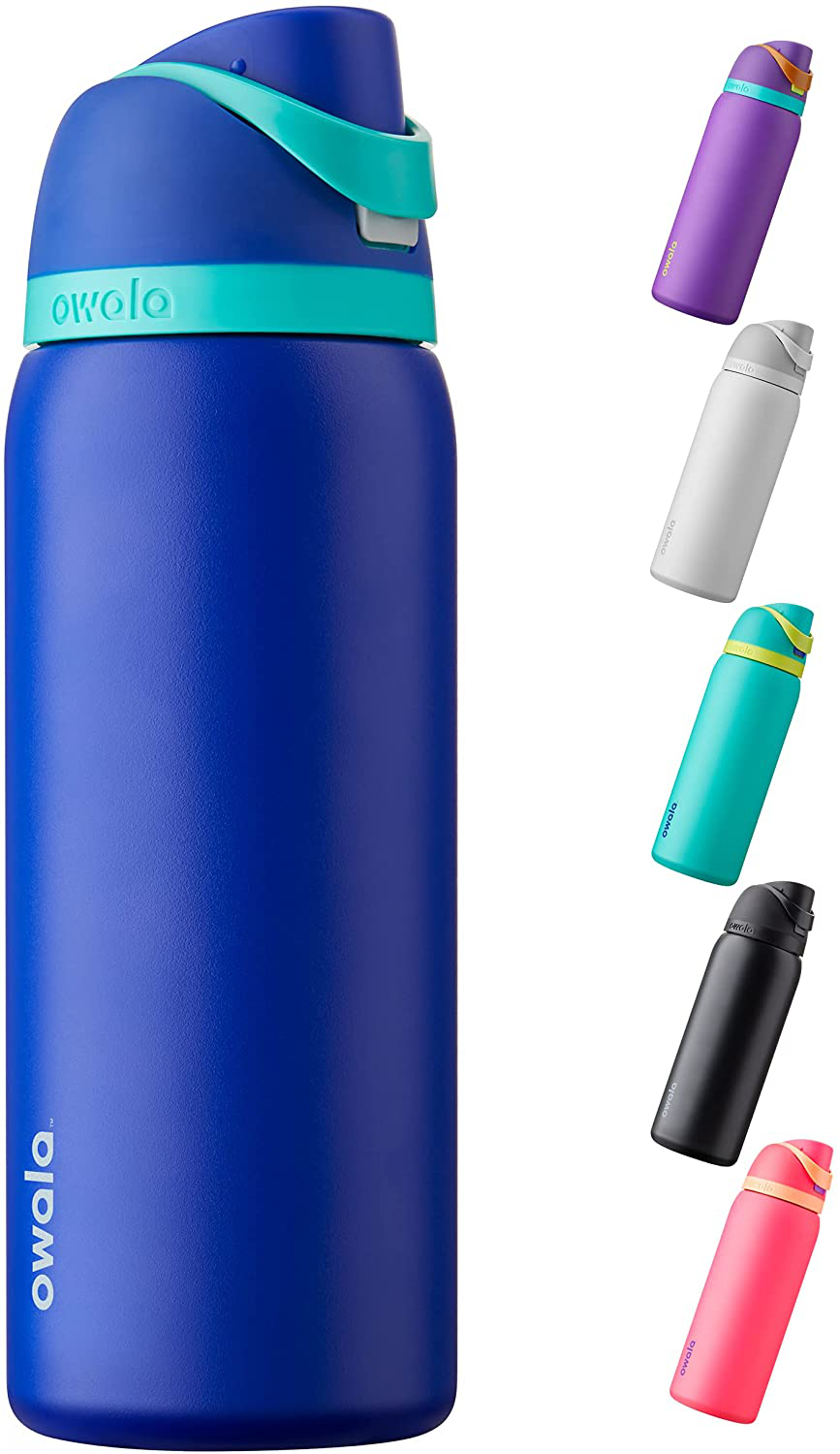 Owala FreeSip Insulated Stainless Steel Water Bottle with Straw for Sports and Travel, BPA-Free, 32-Ounce, Hyper Flamingo