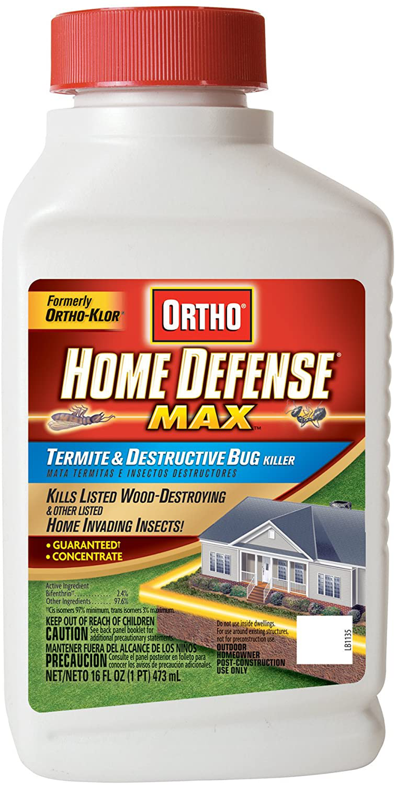 Ortho Home Defense MAX Termite and Destructive Bug Killer Concentrate, 16-Ounce (Not Sold in MA, NY, RI)