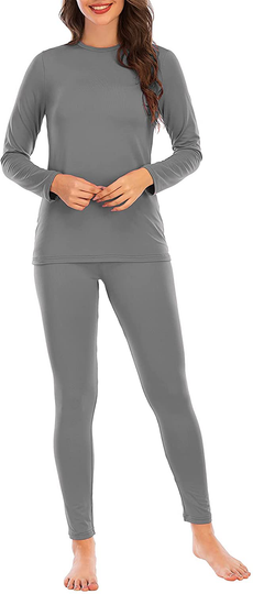 Womens Thermal Underwear Set Long Johns Winter Clothes Base Layer Cuddle Duds Top and Bottom Thermals Sets