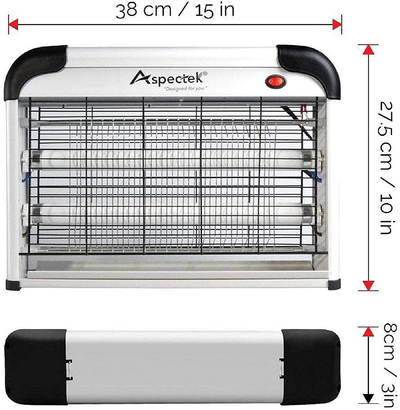 ASPECTEK Powerful 20W Electronic Indoor Insect Killer, Bug Zapper, Fly Zapper, Mosquito Killer-Indoor Use Including Free 2 Pack Replacement Bulbs