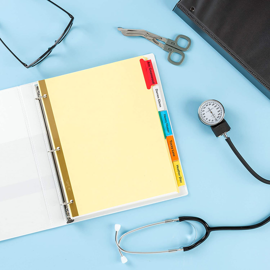 AVERY 11109 5-Tab Binder Dividers, Insertable Multicolor Big Tabs, 6 Sets