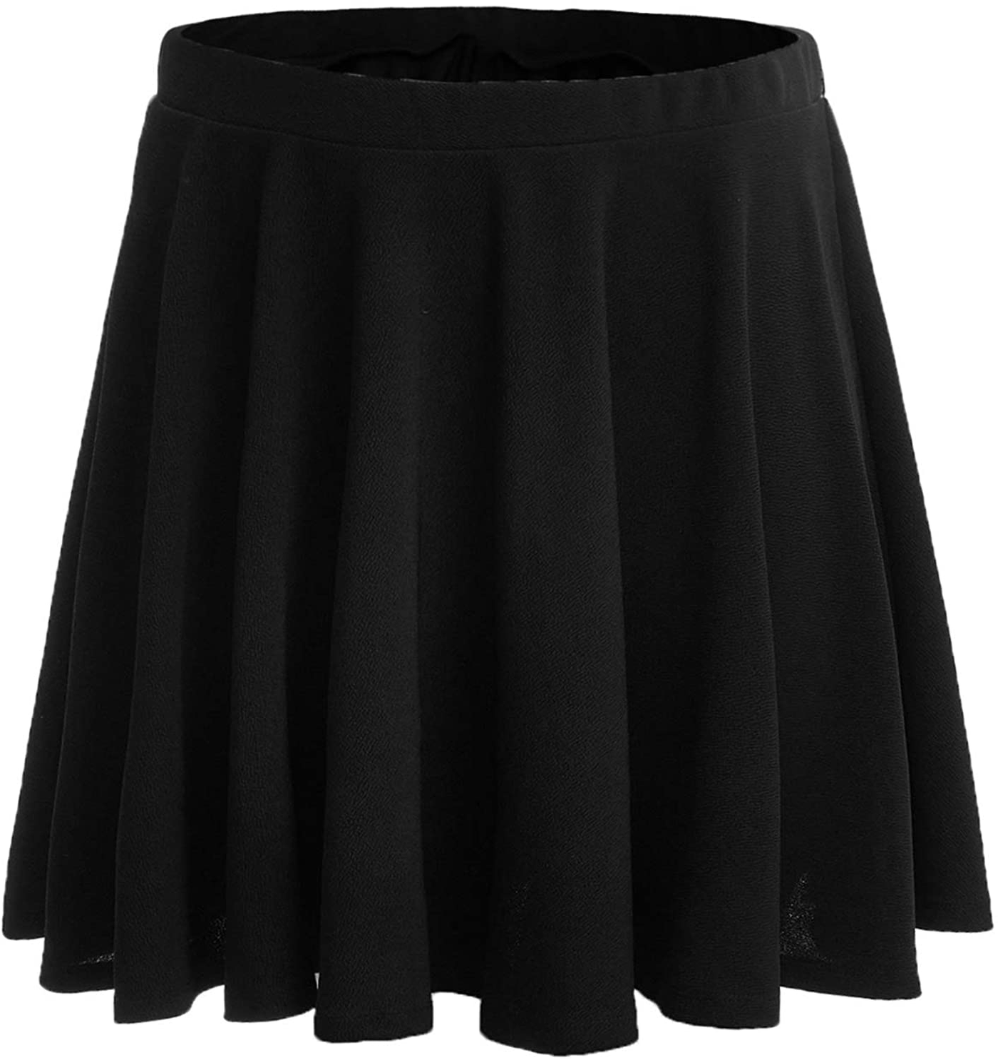 Romwe Women's Plus Size Stretchy Elastic Waist Flared Casual Mini Skater Skirt