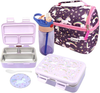 Stainless Steel Bento Box, Lunch Bag and Water Bottle Set for Toddler Girls. Kids Snack Container for Baby Daycare, Pre-School Lunches. Purple Unicorn