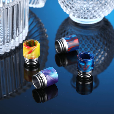 810 resin drip tip with inlaid stainless steel dripper connector cover, can be used for the coffee machine or ice machine (3 colors can be selected) (blue)