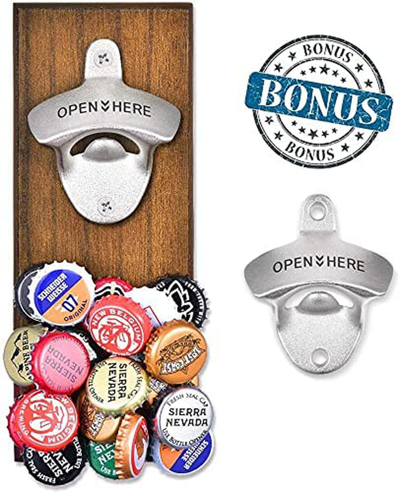 Gifts for Men Dad Husband, Wall Mounted Magnetic Bottle Opener, Unique Christmas Beer Gift Ideas for Him Boyfriend, Stocking Stuffers Cool Stuff Gadgets, Birthday Anniversary Housewarming Presents