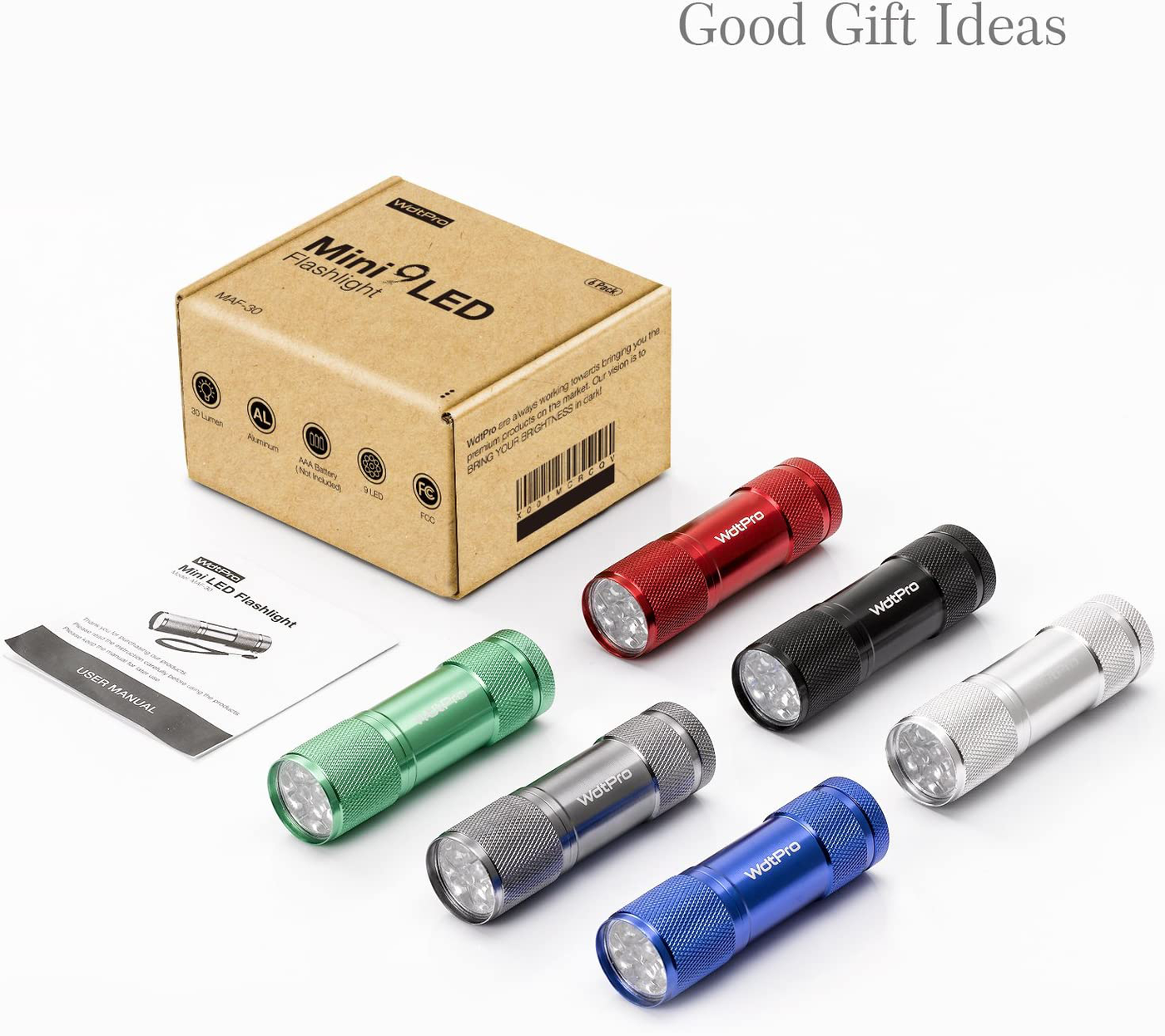 6 Pack LED Mini Flashlights, Super Bright Flashlight with Lanyard, Assorted Colors