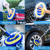 2 in 1 Microfiber Car Wash Mop Mitt with 45" Aluminum Alloy Long Handle,Chenille Car Cleaning Kit Brush Duster with Scratch Free for Washing Car/Truck/RV,2 Mop Head and 1 Towels and Air Vent Duster