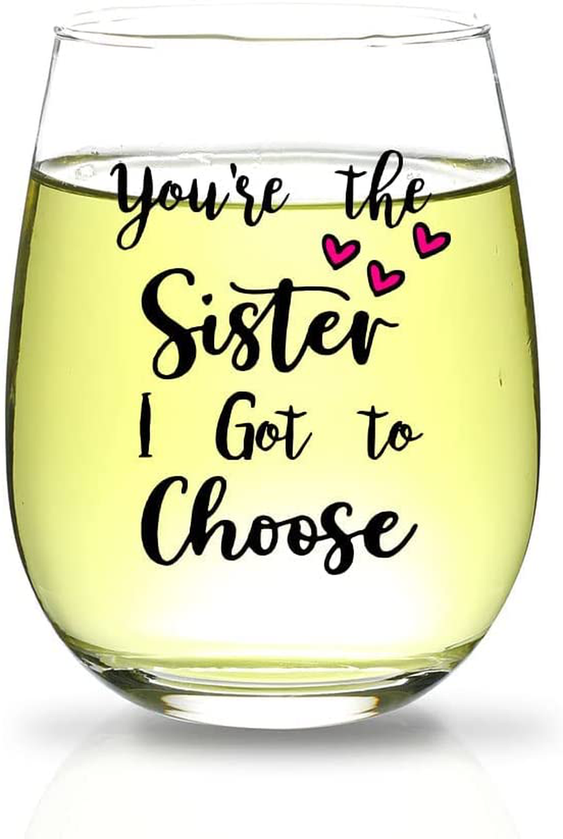 Sister Gifts from Sister, Big Sister, Little Sister Birthday Gift from Sister,Women,Mothers Day,Valentines Day,Christmas Gifts for Best Friend,BFF,Soul Sister,Women - 15 Ounce Wine Glass