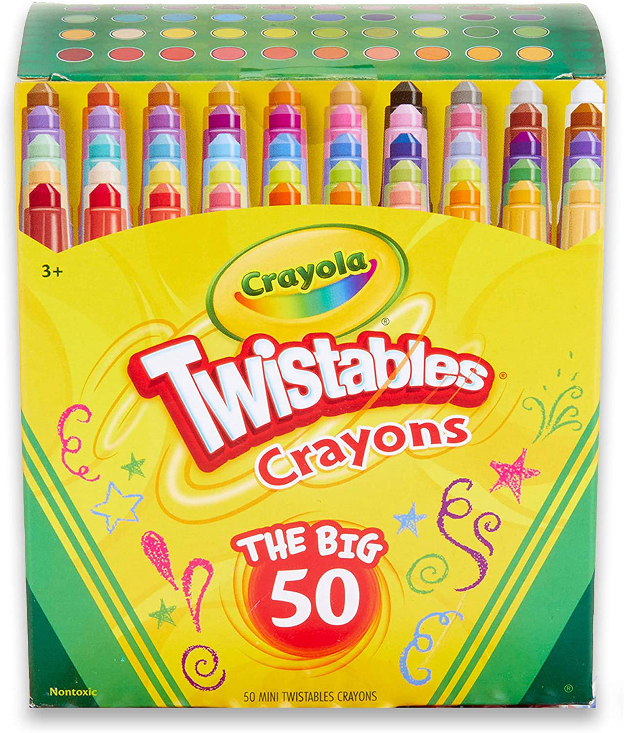 Crayola Twistables Crayons Coloring Set, Kids Craft Supplies, Gift, 50 Count