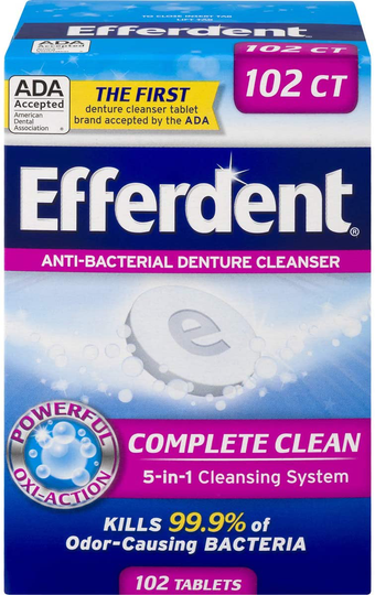 Efferdent Denture Cleanser Tablets, Complete Clean, 102 Tablets